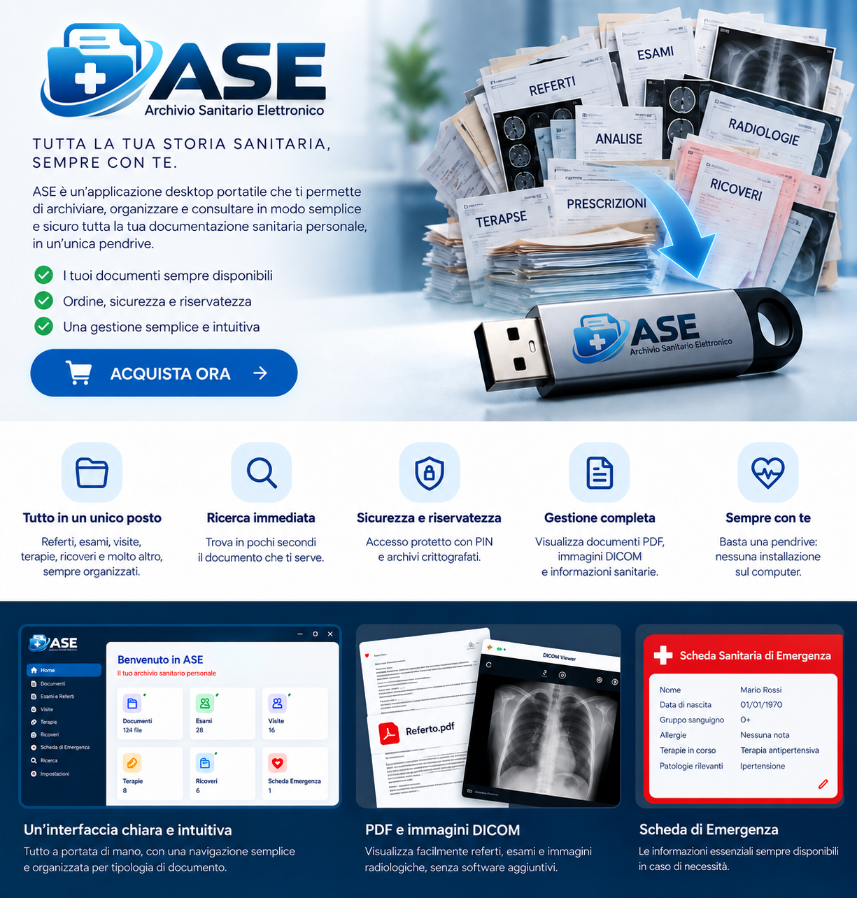 Presentazione grafica di ASE - Archivio Sanitario Elettronico